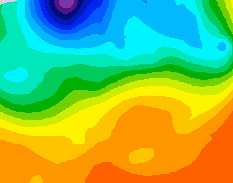 GDPS 500 millibar geopotential height 036 hour forecast chart for Canada based on 2026/09/22 0000Z data