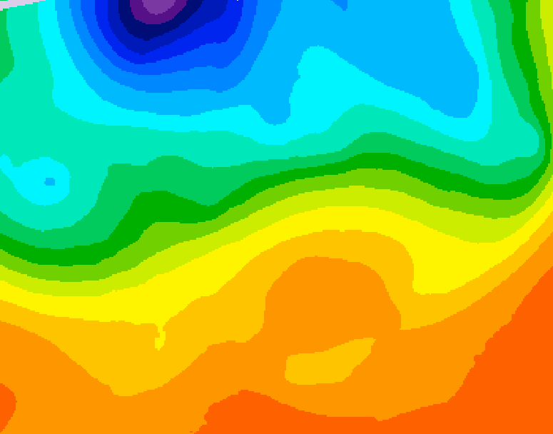 GDPS 500 millibar geopotential height 006 hour forecast chart for Canada based on 2026/09/23 0000Z data