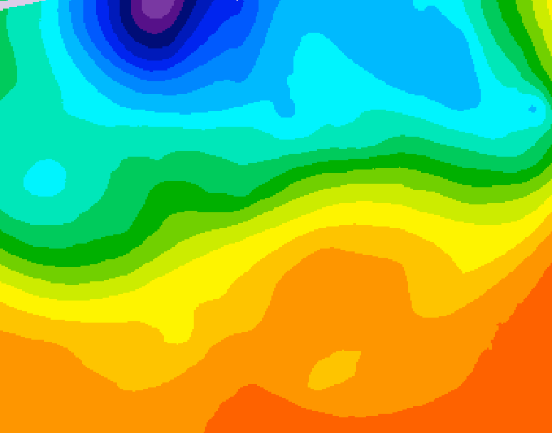 GDPS 500 millibar geopotential height 012 hour forecast chart for Canada based on 2026/09/23 0000Z data