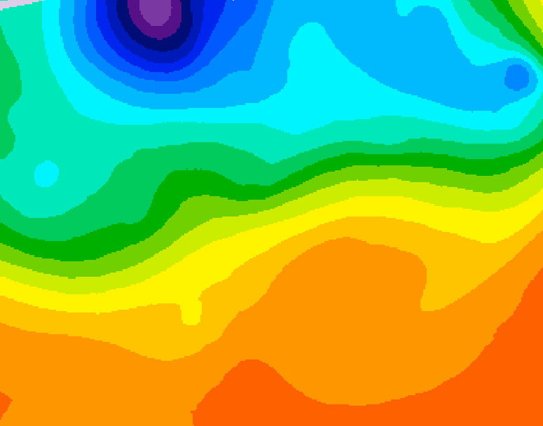 GDPS 500 millibar geopotential height 018 hour forecast chart for Canada based on 2026/09/23 0000Z data