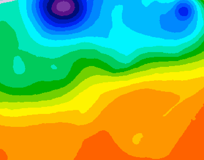 GDPS 500 millibar geopotential height 030 hour forecast chart for Canada based on 2026/09/23 0000Z data