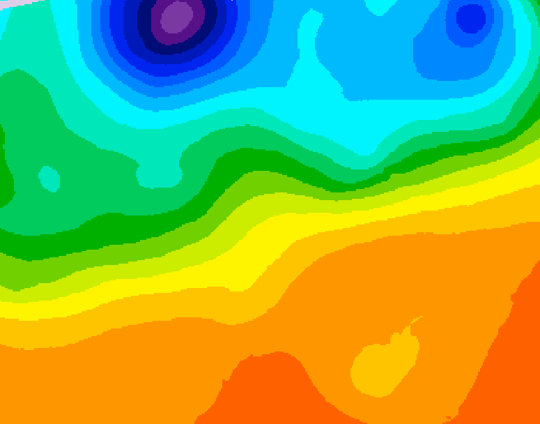 GDPS 500 millibar geopotential height 036 hour forecast chart for Canada based on 2026/09/23 0000Z data