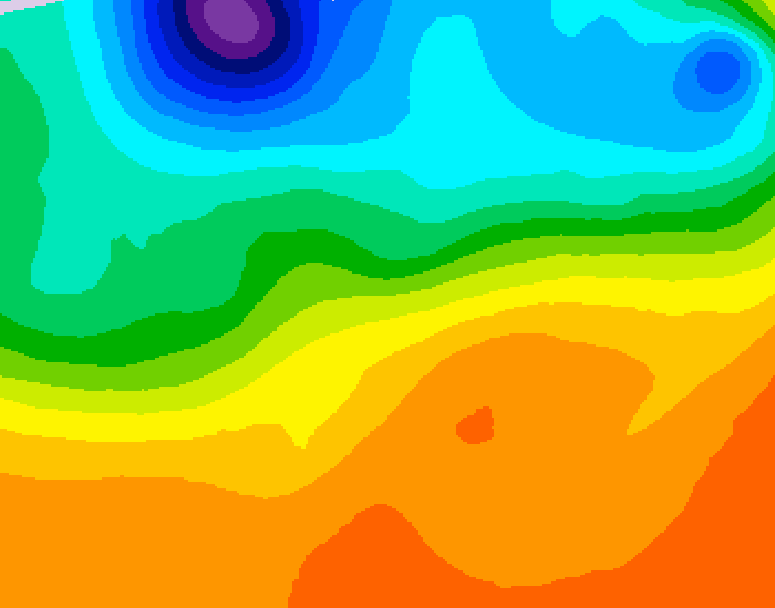 GDPS 500 millibar geopotential height 012 hour forecast chart for Canada based on 2026/09/23 1200Z data