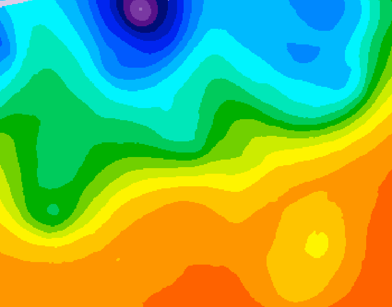 GDPS 500 millibar geopotential height 048 hour forecast chart for Canada based on 2026/09/23 1200Z data