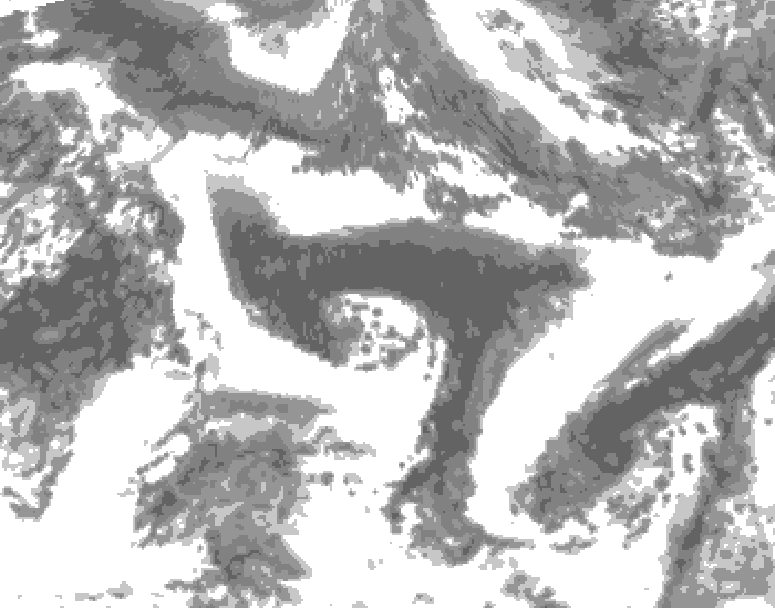 GDPS total cloud 120 hour forecast chart for Canada based on 2026/09/23 0000Z data