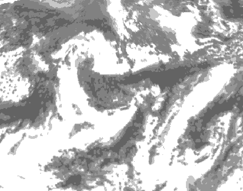 GDPS total cloud 132 hour forecast chart for Canada based on 2026/09/23 1200Z data
