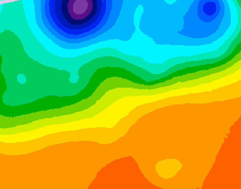 GDPS 500 millibar geopotential height 012 hour forecast chart for Canada based on 2026/09/24 0000Z data