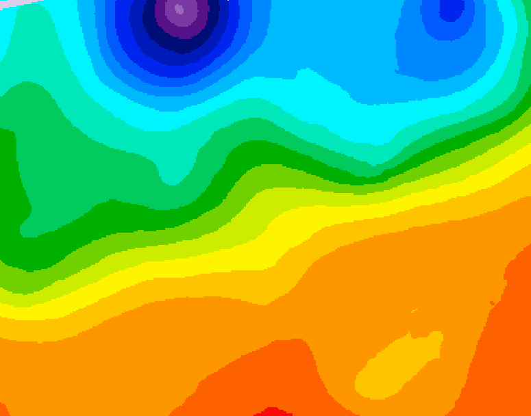 GDPS 500 millibar geopotential height 018 hour forecast chart for Canada based on 2026/09/24 0000Z data