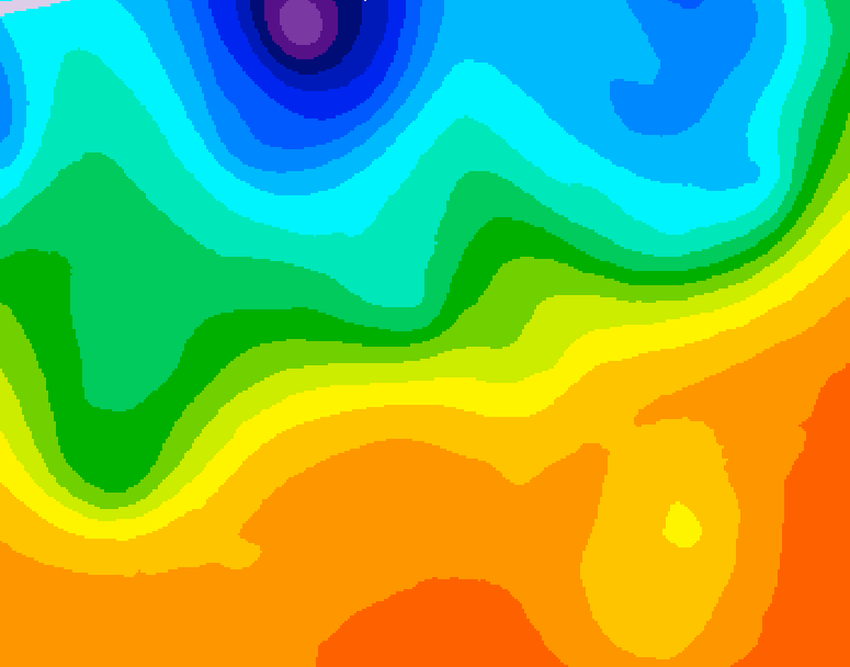 GDPS 500 millibar geopotential height 036 hour forecast chart for Canada based on 2026/09/24 0000Z data