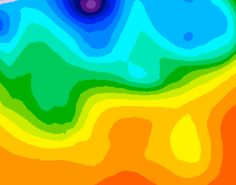 GDPS 500 millibar geopotential height 054 hour forecast chart for Canada based on 2026/09/24 0000Z data