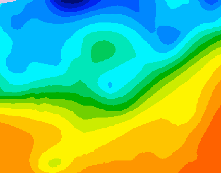 GDPS 500 millibar geopotential height 132 hour forecast chart for Canada based on 2026/09/24 0000Z data