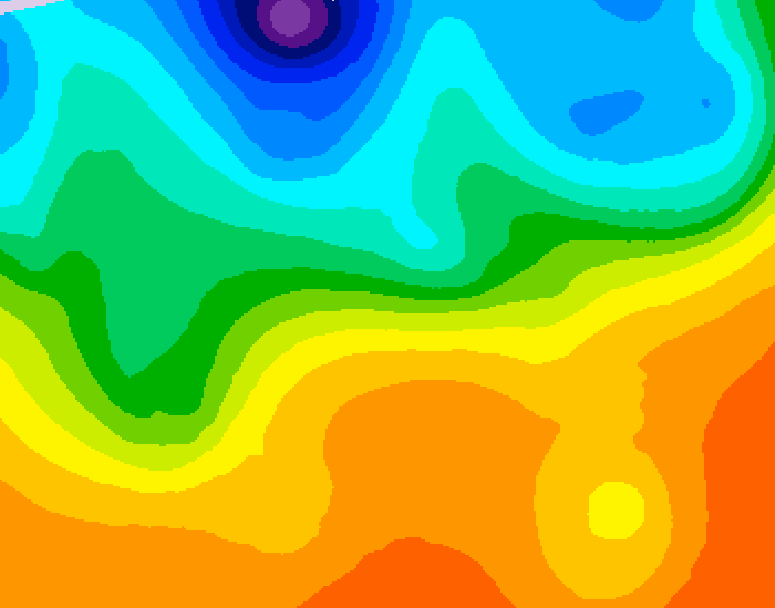 GDPS 500 millibar geopotential height 024 hour forecast chart for Canada based on 2026/09/25 0000Z data