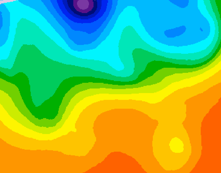 GDPS 500 millibar geopotential height 012 hour forecast chart for Canada based on 2026/09/25 1200Z data