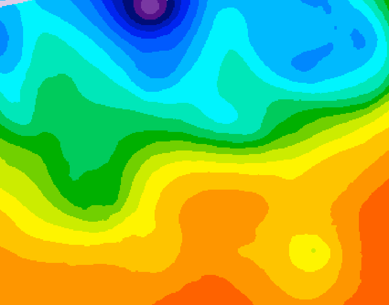 GDPS 500 millibar geopotential height 018 hour forecast chart for Canada based on 2026/09/25 1200Z data