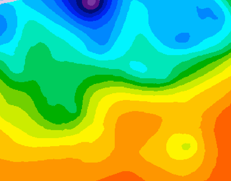GDPS 500 millibar geopotential height 024 hour forecast chart for Canada based on 2026/09/25 1200Z data