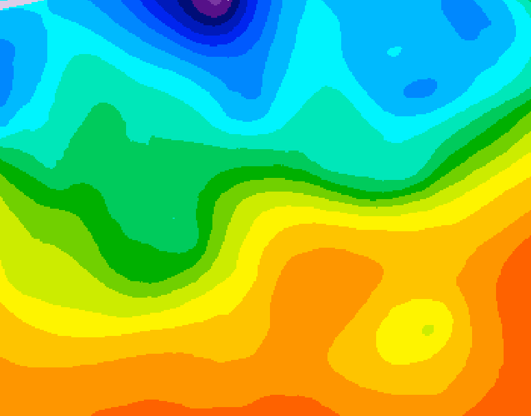 GDPS 500 millibar geopotential height 030 hour forecast chart for Canada based on 2026/09/25 1200Z data