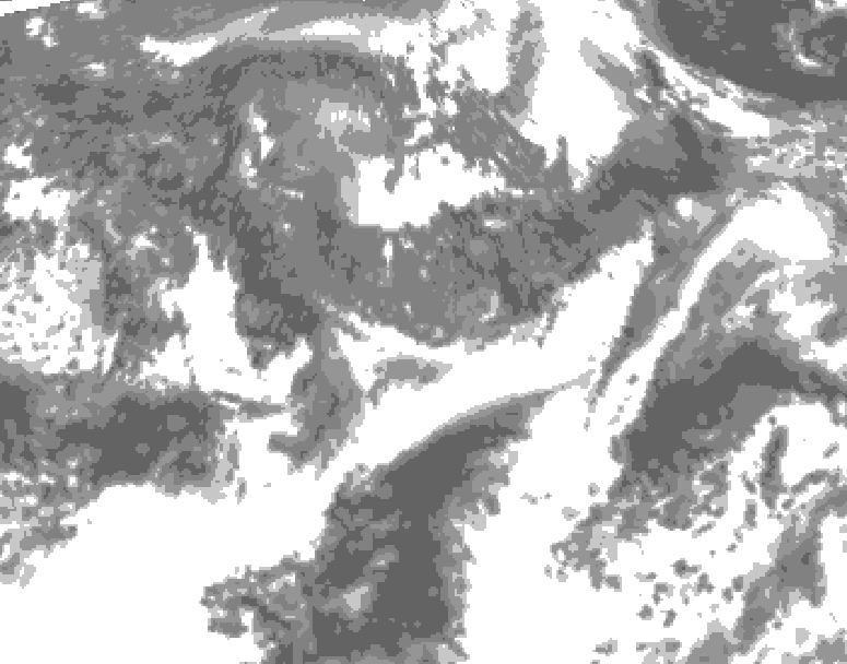 GDPS total cloud 102 hour forecast chart for Canada based on 2026/09/25 1200Z data