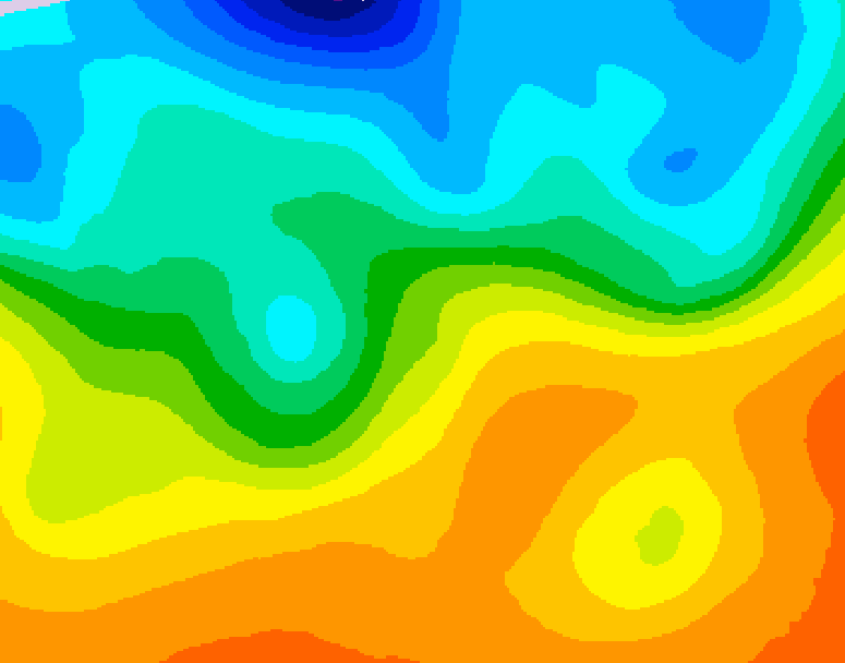 GDPS 500 millibar geopotential height 018 hour forecast chart for Canada based on 2026/09/26 1200Z data