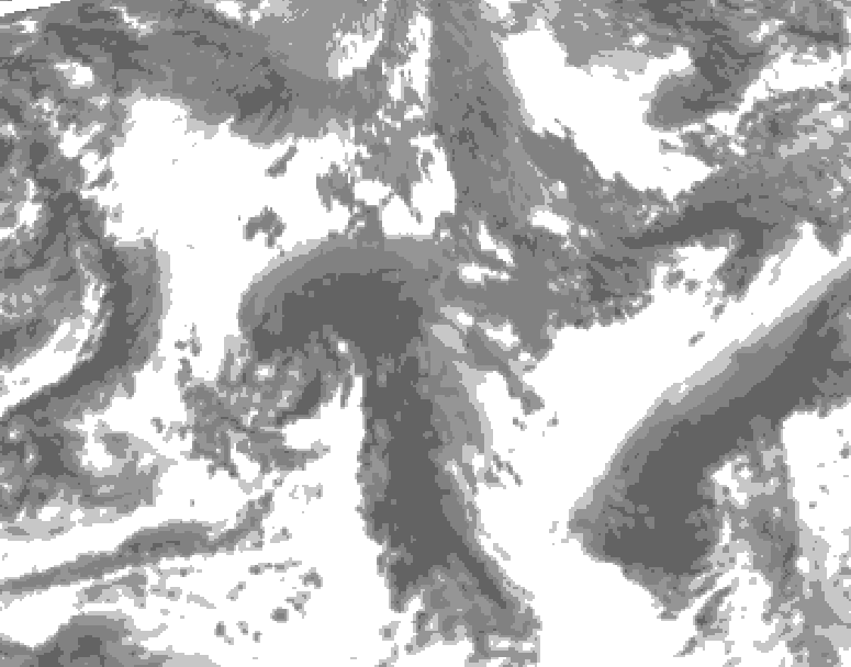 GDPS total cloud 024 hour forecast chart for Canada based on 2026/09/26 0000Z data