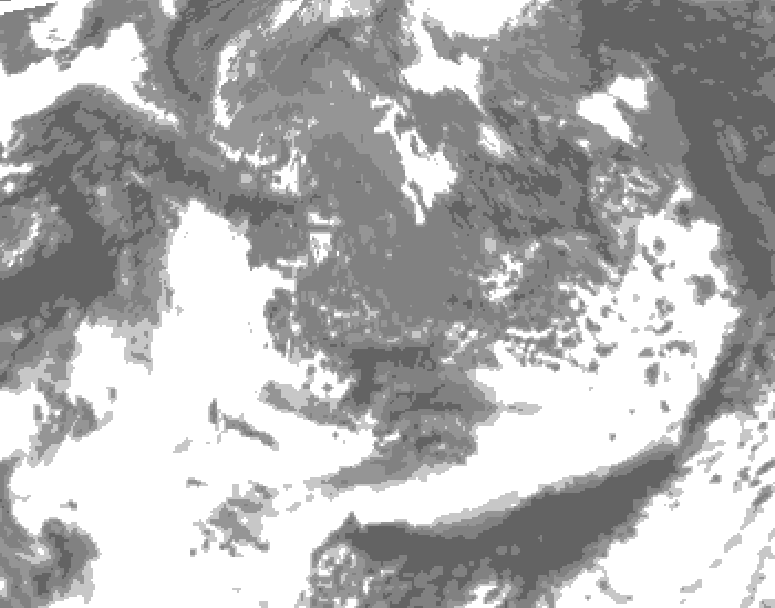 GDPS total cloud 180 hour forecast chart for Canada based on 2026/09/26 1200Z data