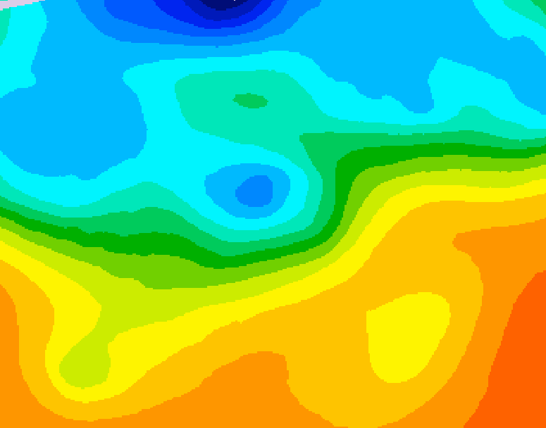 GDPS 500 millibar geopotential height 036 hour forecast chart for Canada based on 2026/09/27 0000Z data