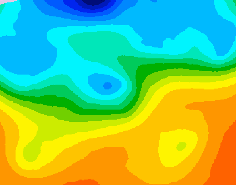 GDPS 500 millibar geopotential height 018 hour forecast chart for Canada based on 2026/09/27 1200Z data