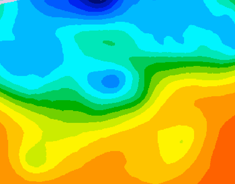 GDPS 500 millibar geopotential height 024 hour forecast chart for Canada based on 2026/09/27 1200Z data