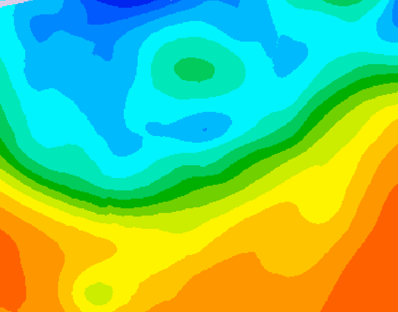 GDPS 500 millibar geopotential height 054 hour forecast chart for Canada based on 2026/09/27 1200Z data