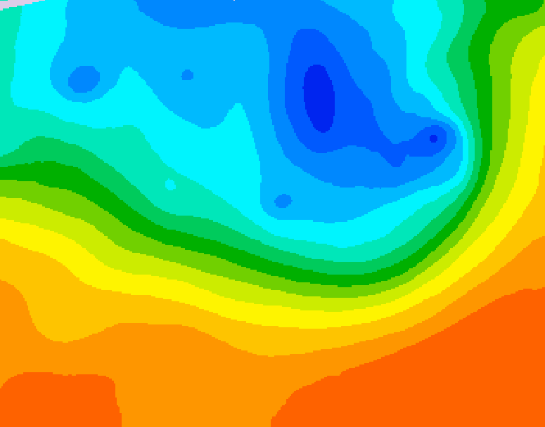 GDPS 500 millibar geopotential height 132 hour forecast chart for Canada based on 2026/09/27 1200Z data