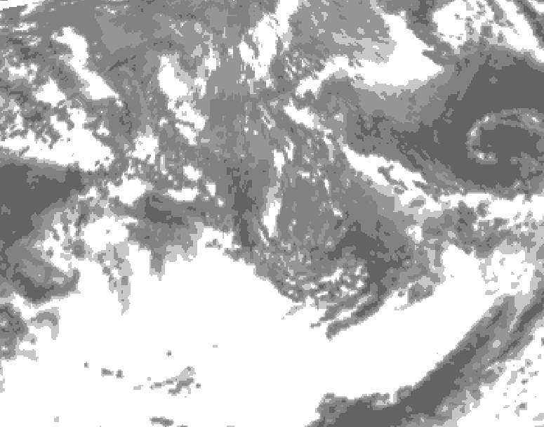 GDPS total cloud 240 hour forecast chart for Canada based on 2026/09/27 0000Z data
