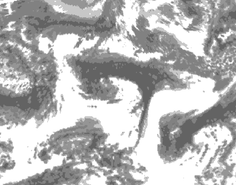 GDPS total cloud 018 hour forecast chart for Canada based on 2026/09/27 1200Z data