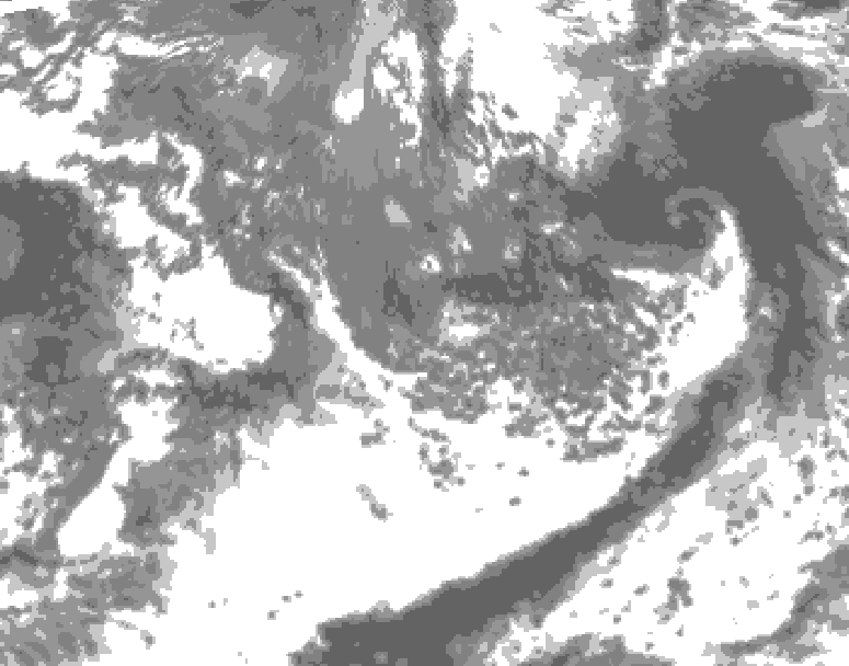 GDPS total cloud 132 hour forecast chart for Canada based on 2026/09/27 1200Z data