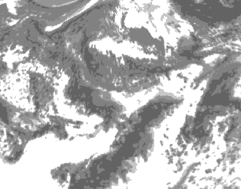 GDPS total cloud 036 hour forecast chart for Canada based on 2026/09/28 1200Z data