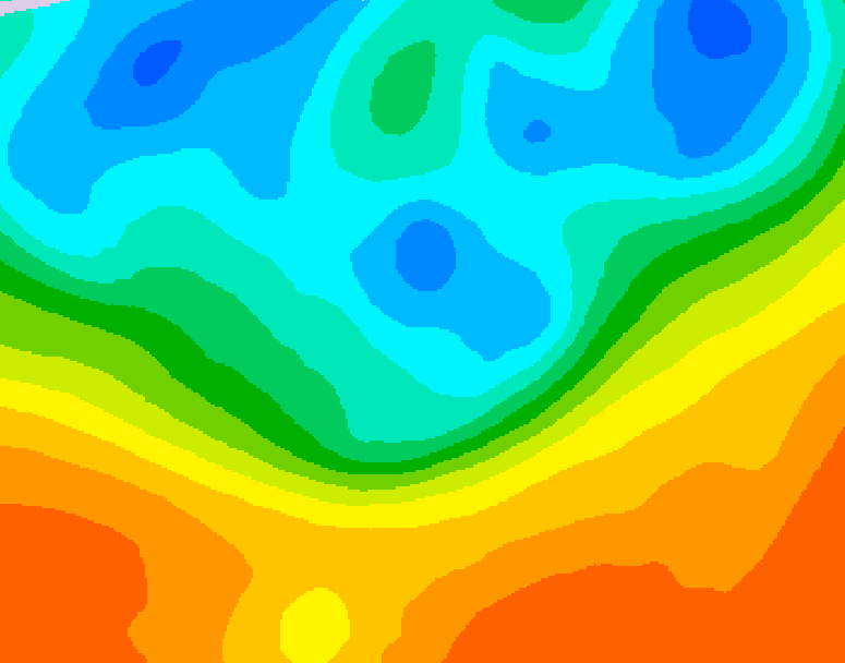 GDPS 500 millibar geopotential height 018 hour forecast chart for Canada based on 2026/09/30 1200Z data