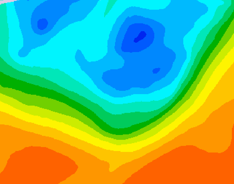 GDPS 500 millibar geopotential height 042 hour forecast chart for Canada based on 2026/09/30 1200Z data