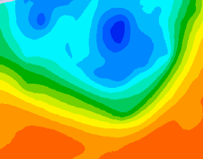 GDPS 500 millibar geopotential height 054 hour forecast chart for Canada based on 2026/09/30 1200Z data