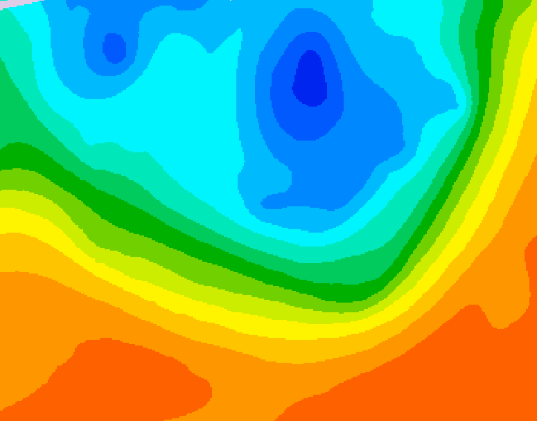 GDPS 500 millibar geopotential height 060 hour forecast chart for Canada based on 2026/09/30 1200Z data