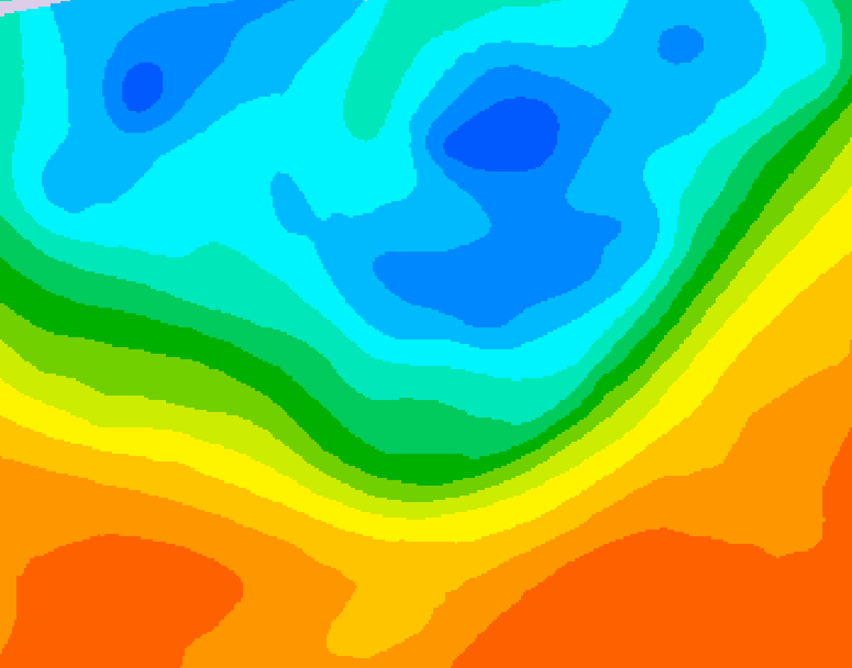 GDPS 500 millibar geopotential height 024 hour forecast chart for Canada based on 2026/10/01 0000Z data