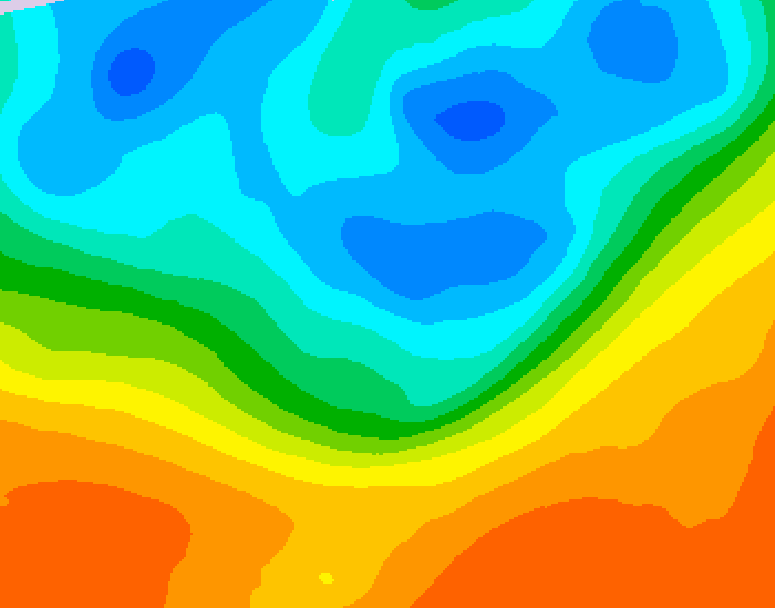 GDPS 500 millibar geopotential height 006 hour forecast chart for Canada based on 2026/10/01 1200Z data