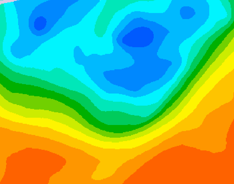 GDPS 500 millibar geopotential height 012 hour forecast chart for Canada based on 2026/10/01 1200Z data