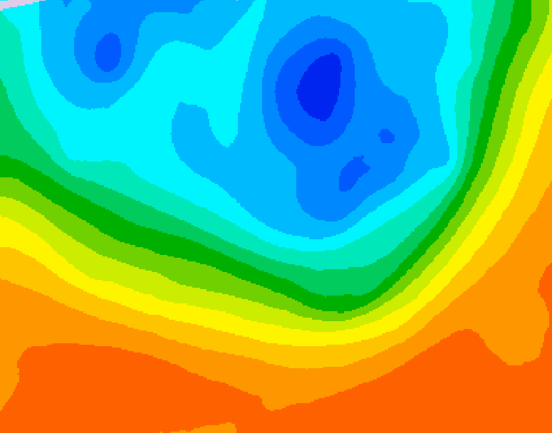 GDPS 500 millibar geopotential height 030 hour forecast chart for Canada based on 2026/10/01 1200Z data