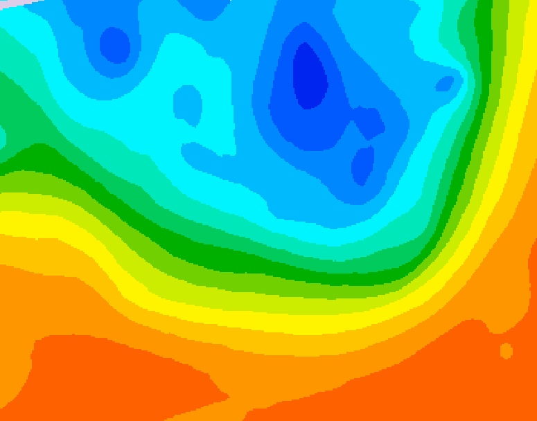 GDPS 500 millibar geopotential height 042 hour forecast chart for Canada based on 2026/10/01 1200Z data