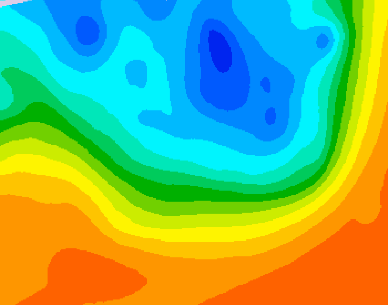 GDPS 500 millibar geopotential height 048 hour forecast chart for Canada based on 2026/10/01 1200Z data