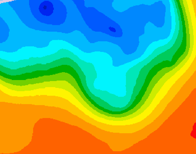 GDPS 500 millibar geopotential height 084 hour forecast chart for Canada based on 2026/10/01 1200Z data