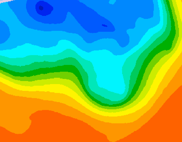 GDPS 500 millibar geopotential height 090 hour forecast chart for Canada based on 2026/10/01 1200Z data