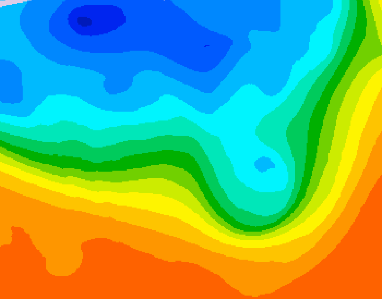 GDPS 500 millibar geopotential height 102 hour forecast chart for Canada based on 2026/10/01 1200Z data