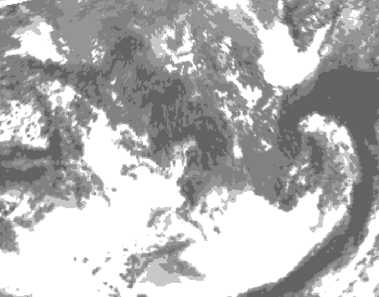 GDPS total cloud 144 hour forecast chart for Canada based on 2026/10/01 0000Z data