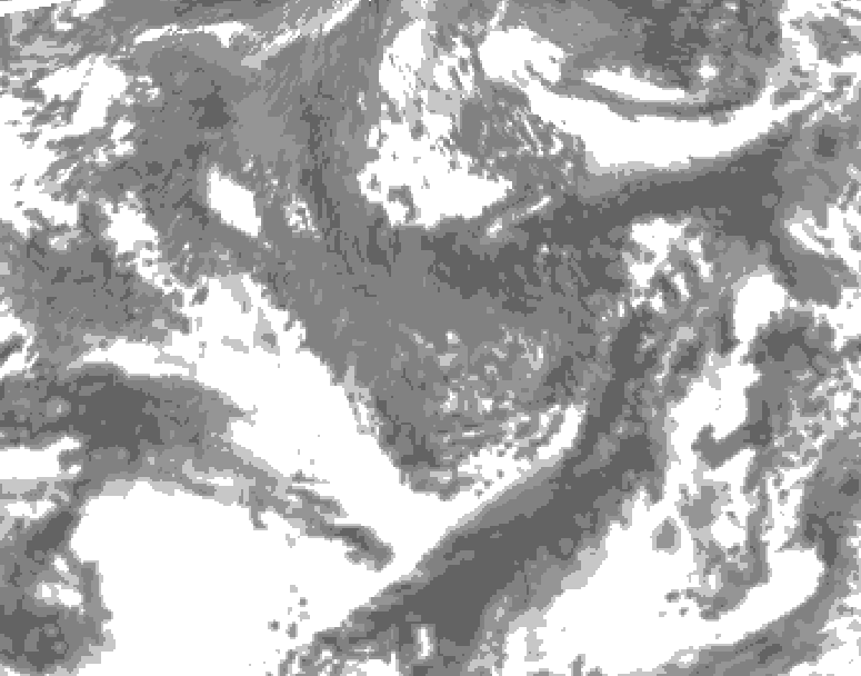 GDPS total cloud 012 hour forecast chart for Canada based on 2026/10/01 1200Z data