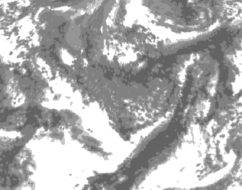 GDPS total cloud 018 hour forecast chart for Canada based on 2026/10/01 1200Z data