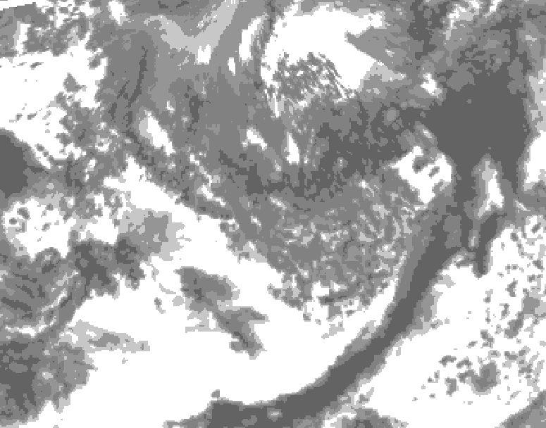 GDPS total cloud 030 hour forecast chart for Canada based on 2026/10/01 1200Z data